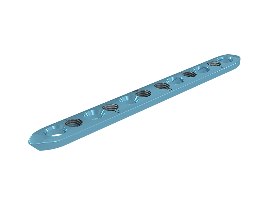 Placa Reta Estreita Bloqueada